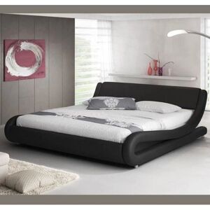 Muebles Bonitos - Cama doble Alessia - Negro - 135x190 cm Muebles Bonitos - Cama doble Alessia - Negro - 135x190 cm