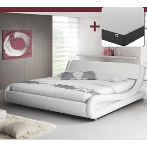 Muebles Bonitos - Letto Alessia 150x190 Bianco opaco con materasso Muebles Bonitos - Letto Alessia 150x190 Bianco opaco con materasso