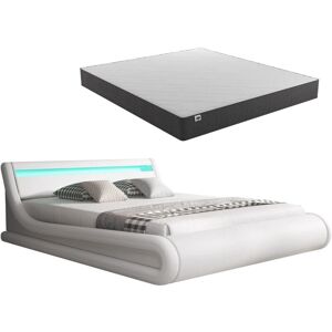 Cama Canapé Blanca LED Matrimonio - Cama Doble Cama Canapé Blanca LED Matrimonio - Cama Doble