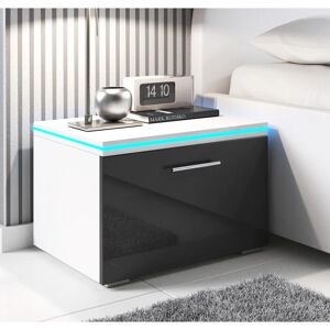 LETTIEMOBILI Mesita de Noche Victoria - Diseño Moderno, Luz LED, 50x36.5x45cm LETTIEMOBILI Mesita de Noche Victoria - Diseño Moderno, Luz LED, 50x36.5x45cm