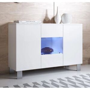 Muebles Bonitos - Aparador moderno blanco con LED - 120x82x40cm Muebles Bonitos - Aparador moderno blanco con LED - 120x82x40cm