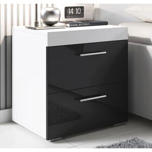 LETTIEMOBILI Ciro Mesita de Noche - Diseño Moderno 2 Cajones LETTIEMOBILI Ciro Mesita de Noche - Diseño Moderno 2 Cajones