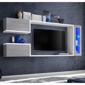 Muebles Bonitos Urko Bianco e Grigio Cemento Mobile TV - Mobili TV Muebles Bonitos Urko Bianco e Grigio Cemento Mobile TV - Mobili TV