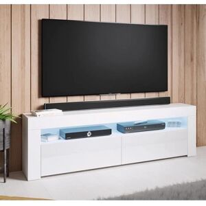 Lettiemobili Meuble TV Blanc Moderne avec LED - Type de TV - Publicité Lettiemobili Meuble TV Blanc Moderne avec LED - Type de TV - Publicité