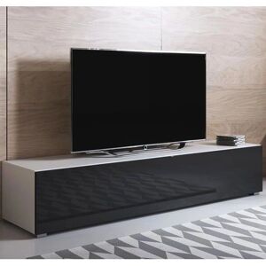 MUEBLES BONITOS Mobile TV Luke H2 Bianco e Nero - 3 Compartimenti Moderno MUEBLES BONITOS Mobile TV Luke H2 Bianco e Nero - 3 Compartimenti Moderno