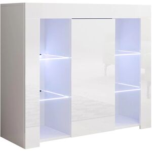 MUEBLES BONITOS Lilian Blanco Moderno Aparador - Mueble de almacenamiento MUEBLES BONITOS Lilian Blanco Moderno Aparador - Mueble de almacenamiento