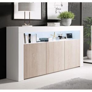 MUEBLES BONITOS Aker Blanc 3 Portes avec LED - Meuble - Publicité MUEBLES BONITOS Aker Blanc 3 Portes avec LED - Meuble - Publicité