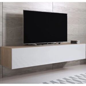 MUEBLES BONITOS Luke H2 Sonoma Blanc Meuble TV Moderne - 3 Compartiments - Publicité MUEBLES BONITOS Luke H2 Sonoma Blanc Meuble TV Moderne - 3 Compartiments - Publicité