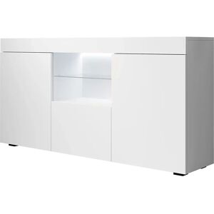 MUEBLES BONITOS Aparador con LED Blanco Moderno Comedor 135x73x34cm Sefora MUEBLES BONITOS Aparador con LED Blanco Moderno Comedor 135x73x34cm Sefora