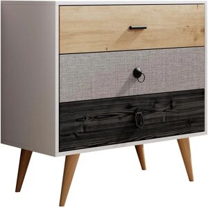 Muebles Bonitos Leticia Cómoda Blanca de 3 Cajones - Sinfonier Muebles Bonitos Leticia Cómoda Blanca de 3 Cajones - Sinfonier