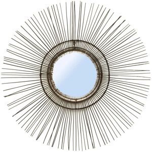 Bazar Bizar Schwarz-Rattan Spiegel 90x90x4 cm - Wandspiegel Bazar Bizar Schwarz-Rattan Spiegel 90x90x4 cm - Wandspiegel