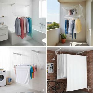 Bauer Stendino da Parete in Resina 120X70 cm - Stendibiancheria Murale Bauer Stendino da Parete in Resina 120X70 cm - Stendibiancheria Murale