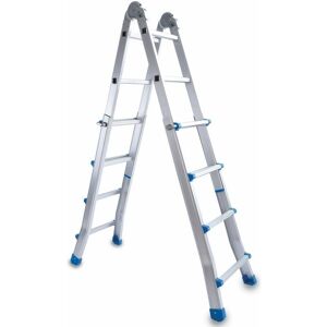 Scala Telescopica in Alluminio FADI Everest Silver - 4+4 Gradini Scala Telescopica in Alluminio FADI Everest Silver - 4+4 Gradini