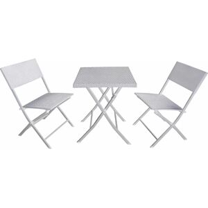 Set Arredo da Giardino Becker - Tavolo e 2 Sedie, Pieghevoli, Acciaio, Rattan Set Arredo da Giardino Becker - Tavolo e 2 Sedie, Pieghevoli, Acciaio, Rattan
