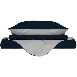 GIORDANOSHOP - Set copripiumino - Doubleface blu scuro/grigio chiaro - 1 Piazza e Mezzo GIORDANOSHOP - Set copripiumino - Doubleface blu scuro/grigio chiaro - 1 Piazza e Mezzo