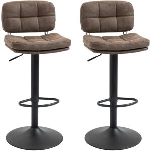 GIORDANOSHOP Set 2 Sgabelli da Bar Regolabili Look Pelle - Set di sgabelli GIORDANOSHOP Set 2 Sgabelli da Bar Regolabili Look Pelle - Set di sgabelli