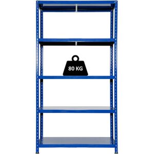 GIORDANOSHOP Mensola in Acciaio Ettore - 5 Ripiani, 80kg Supporto, 100x40x187cm GIORDANOSHOP Mensola in Acciaio Ettore - 5 Ripiani, 80kg Supporto, 100x40x187cm
