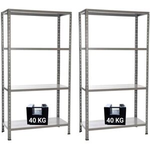 GIORDANOSHOP - Set 2 Scaffali in Metallo 4 Ripiani 75x30x138 cm GIORDANOSHOP - Set 2 Scaffali in Metallo 4 Ripiani 75x30x138 cm