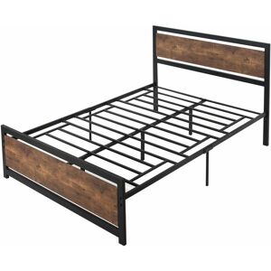GIORDANOSHOP Struttura Letto 140x200 Acciaio Rustico Nero Marrone GIORDANOSHOP Struttura Letto 140x200 Acciaio Rustico Nero Marrone