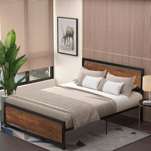 GIORDANOSHOP - Struttura Letto in Acciaio 160x200 cm con Doghe - Stile Industriale GIORDANOSHOP - Struttura Letto in Acciaio 160x200 cm con Doghe - Stile Industriale