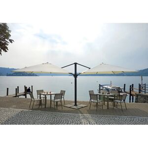 GIORDANOSHOP Ombrello doppio da giardino 3x3m + 3x3m Poliestere Ecrù - Ombrellone giardino GIORDANOSHOP Ombrello doppio da giardino 3x3m + 3x3m Poliestere Ecrù - Ombrellone giardino