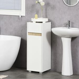 Mobile bagno in legno bianco 30x33x88cm - Spazio di stoccaggio Mobile bagno in legno bianco 30x33x88cm - Spazio di stoccaggio