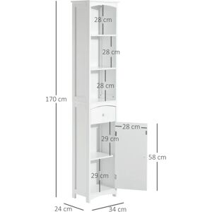 Mobile bagno in MDF bianco BENZONI - Salvaspazio, 35x24x170 cm Mobile bagno in MDF bianco BENZONI - Salvaspazio, 35x24x170 cm