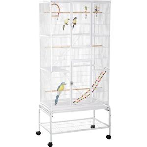 GIORDANOSHOP - Voliera per Uccelli 83x53x180cm Acciaio Bianco GIORDANOSHOP - Voliera per Uccelli 83x53x180cm Acciaio Bianco
