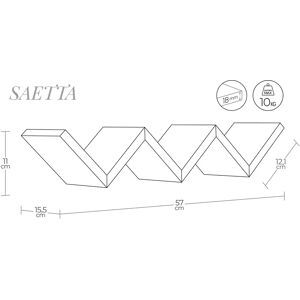 GIORDANOSHOP Mensola da Parete Zigzag 56x15,5 cm - Mensola da Parete GIORDANOSHOP Mensola da Parete Zigzag 56x15,5 cm - Mensola da Parete