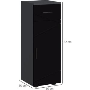 Generic - Mobiletto Bagno 1 Cassetto 1 Anta 30x30x82 cm - Nero e Grigio - Mobile da bagno Generic - Mobiletto Bagno 1 Cassetto 1 Anta 30x30x82 cm - Nero e Grigio - Mobile da bagno