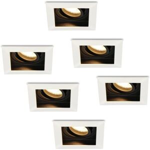 HOFTRONIC Durham 6x Inbouw LED Spots - Vierkant - Wit - IP20 HOFTRONIC Durham 6x Inbouw LED Spots - Vierkant - Wit - IP20