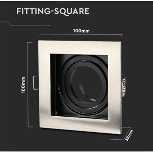 HOFTRONIC Durham IP20 GU10 Inbouwarmatuur - Vierkant/Rond, Geborsteld Aluminium HOFTRONIC Durham IP20 GU10 Inbouwarmatuur - Vierkant/Rond, Geborsteld Aluminium