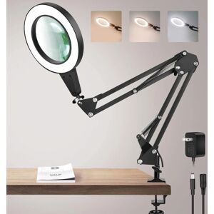 AHLSEN - Lupa 8x LED - Clip de escritorio - Control táctil - Lupa con luz AHLSEN - Lupa 8x LED - Clip de escritorio - Control táctil - Lupa con luz