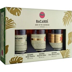Bacardi Añejo Cuatro, Reserva Ocho, Gran Reserva Diez - Coffret Rhum - Publicité Bacardi Añejo Cuatro, Reserva Ocho, Gran Reserva Diez - Coffret Rhum - Publicité