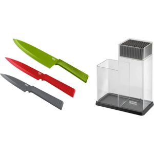 Kuhn Rikon Colori Messerblock-Set - 4-teilig, Transparent, Grau Kuhn Rikon Colori Messerblock-Set - 4-teilig, Transparent, Grau