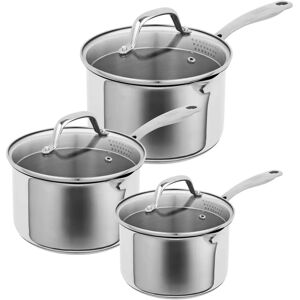 Kuhn Rikon Allround Plus 3 Piece Saucepan Set - Durable Stainless Steel Cookware Kuhn Rikon Allround Plus 3 Piece Saucepan Set - Durable Stainless Steel Cookware