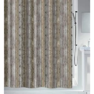 Spirella - Rideau de douche avec motif en bois - Accessoire de salle de bain - Publicité Spirella - Rideau de douche avec motif en bois - Accessoire de salle de bain - Publicité