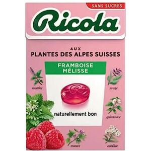 Ricola Herbes Suisses Framboise Mélisse Sans Sucre - Confiserie - Publicité Ricola Herbes Suisses Framboise Mélisse Sans Sucre - Confiserie - Publicité