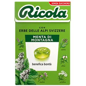 Pastilles Ricola Menthe Montagne sans sucre - 45g - Publicité Pastilles Ricola Menthe Montagne sans sucre - 45g - Publicité