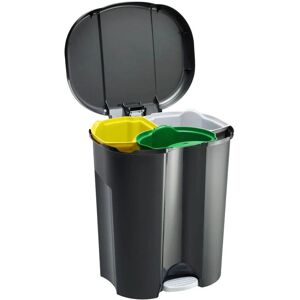 Cubo de Basura Rotho - 60L, Negro, con 3 Cubos Internos Extraíbles - Sistema de Separación de Residuos Cubo de Basura Rotho - 60L, Negro, con 3 Cubos Internos Extraíbles - Sistema de Separación de Residuos