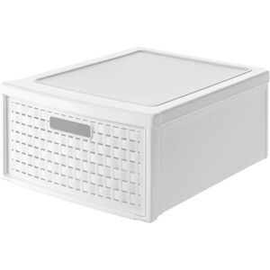 Rotho White Storage Box - 19.2L - Rustic Country Style Storage Rotho White Storage Box - 19.2L - Rustic Country Style Storage