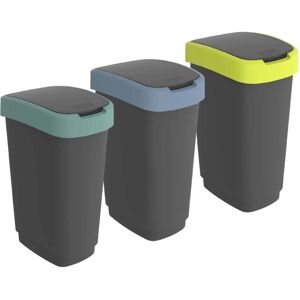 Cubo de basura Rotho Twist - 25L, Codificado por colores, Plástico, Rectangular Cubo de basura Rotho Twist - 25L, Codificado por colores, Plástico, Rectangular
