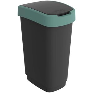 Rotho Twist Abfalleimer 50L - Küche, Büro - Schwarz Grün Deckel Rotho Twist Abfalleimer 50L - Küche, Büro - Schwarz Grün Deckel