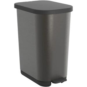 Rotho Ribo Grauer Kunststoffmülleimer - 40cm x 28,5cm x 51,3cm - Küchenabfall Rotho Ribo Grauer Kunststoffmülleimer - 40cm x 28,5cm x 51,3cm - Küchenabfall