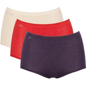 Sloggi Womens Basic+ Maxi 3 Pack Briefs - Red - Underwear Sloggi Womens Basic+ Maxi 3 Pack Briefs - Red - Underwear