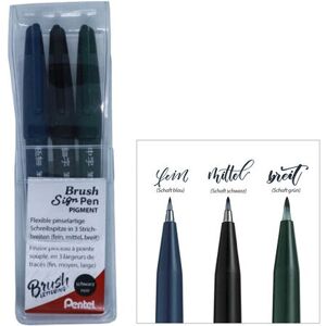 Pentel XSESP15-3EFM Filzstift - Fett/Fein/Mittel - Schwarz - 3 Stück Pentel XSESP15-3EFM Filzstift - Fett/Fein/Mittel - Schwarz - 3 Stück