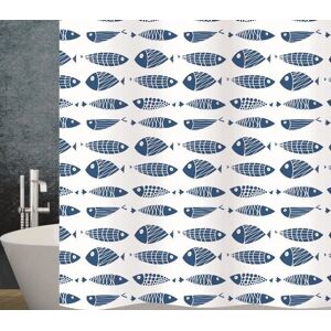 Rideau de Douche Diaqua Scuby - Polyester Imperméable, Bleu & Blanc - Rideau de Douche - Publicité Rideau de Douche Diaqua Scuby - Polyester Imperméable, Bleu & Blanc - Rideau de Douche - Publicité