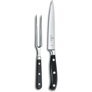 Victorinox Carving Set - Forged Stainless Steel Knife & Fork - Black Victorinox Carving Set - Forged Stainless Steel Knife & Fork - Black