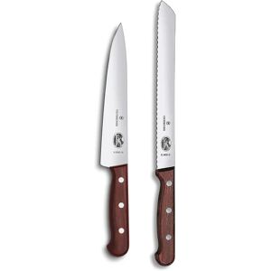 Victorinox Knife Set - Wood Handle - 21cm Bread & 19cm Chef - Kitchen & Bread Victorinox Knife Set - Wood Handle - 21cm Bread & 19cm Chef - Kitchen & Bread
