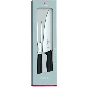 Victorinox Carving Set - Swiss Classic, Black, 19cm Knife, 15cm Fork - Cutlery Set Victorinox Carving Set - Swiss Classic, Black, 19cm Knife, 15cm Fork - Cutlery Set